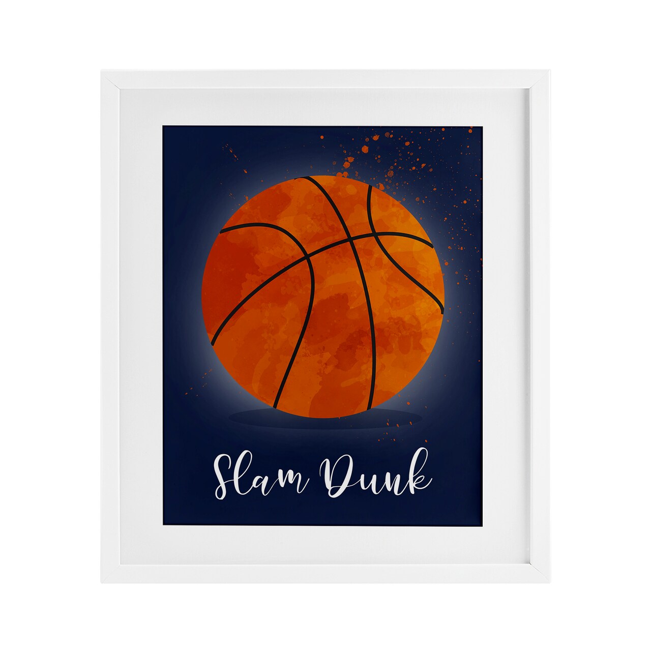 Stupell Industries Game On Slam Dunk Framed Print Under Glass, design by Christine Simpson Art